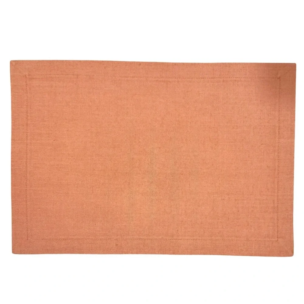 Set of 8 Terracotta Linen Placemats Structured Mitered Table Mats 17